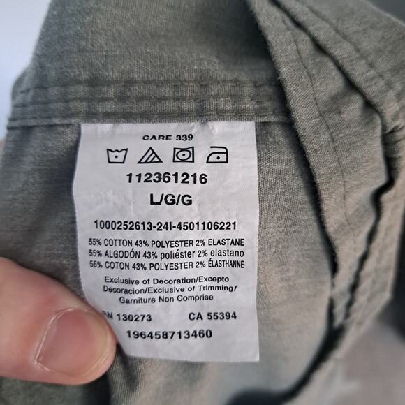 Wrangler Relaxed Fit Long Sleeve Woven Shirt Olive Night Heather Men's Large - Picture 7 of 8